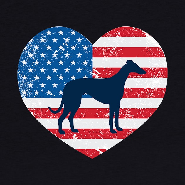 American Flag Heart Love Whippets Usa Patriotic 4Th Of July by JaroszkowskaAnnass